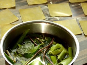 Dampfgartopf mit Gemüseresten