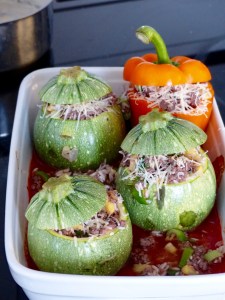 Sorgfältig in die Auflaufform gesetzt